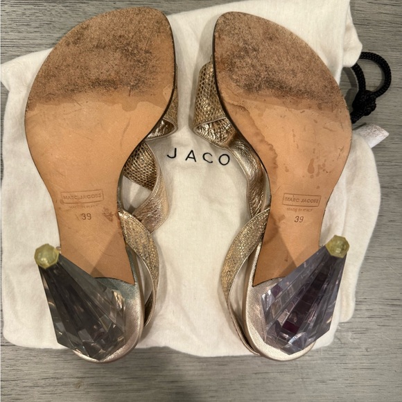 Marc Jacobs Spring 2007 Runway Gold Slingback Crystal Heel Sandal - Picture 6 of 12